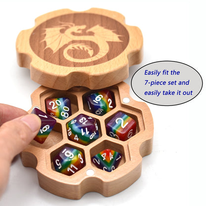 Wooden Dice Case with Magnetic Lid