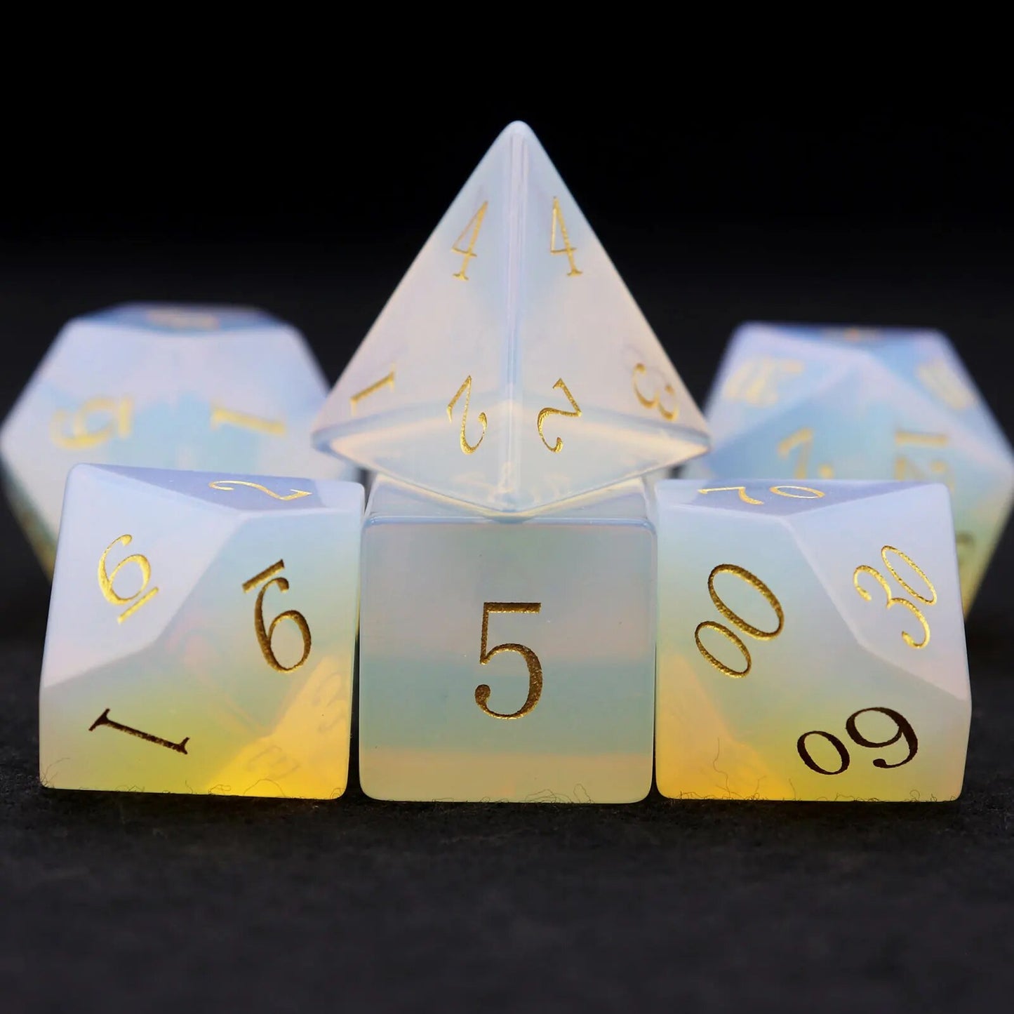 Opal Gemstone D&D Dice | 7-piece set