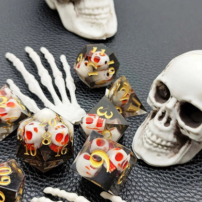 Spooky Petrified Skeleton Dice | 7-piece Set